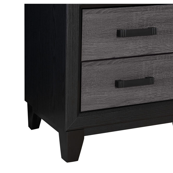 Lisbon Grey Black Modern Bedroom Nightstand