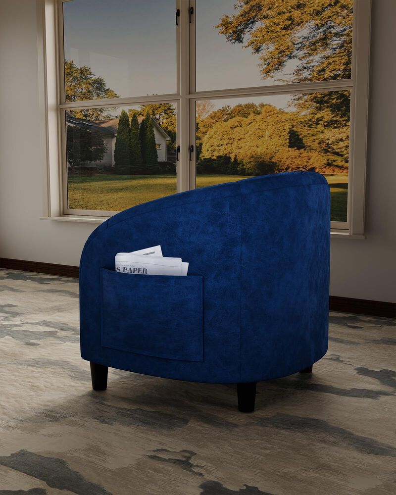 Upholstered Velvet Accent Cozy Armrest Sofa Chair for Living Room Bedroom, Outdoor Relax, Blue image number 5