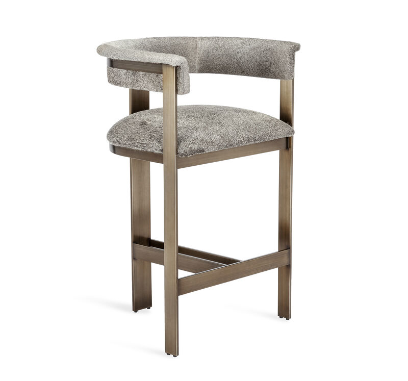 Darcy Hide Counter Stool - Nickel