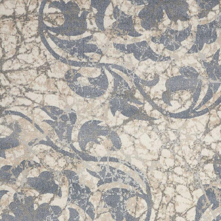 HomeRoots Floral Distressed Non Skid Runner Rug