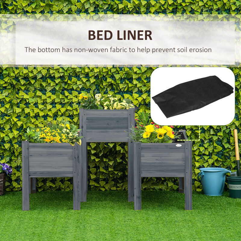 Hivvago 3-Piece Raised Garden Bed Set with Liner image number 6