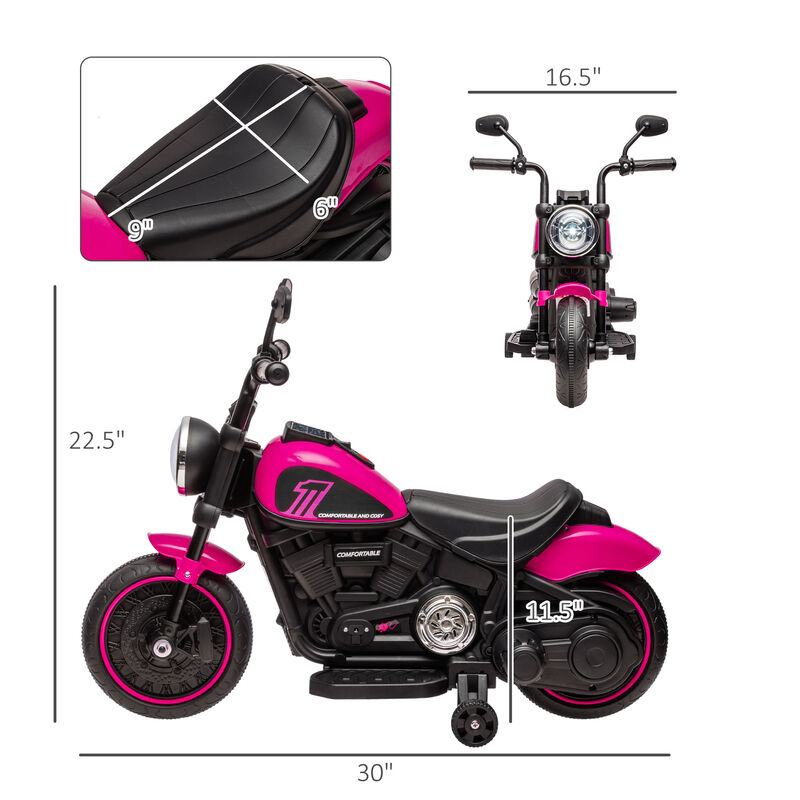 BreeBe 6V Kids Motorcycle w/ Training Wheels, Single-Button Start image number 2
