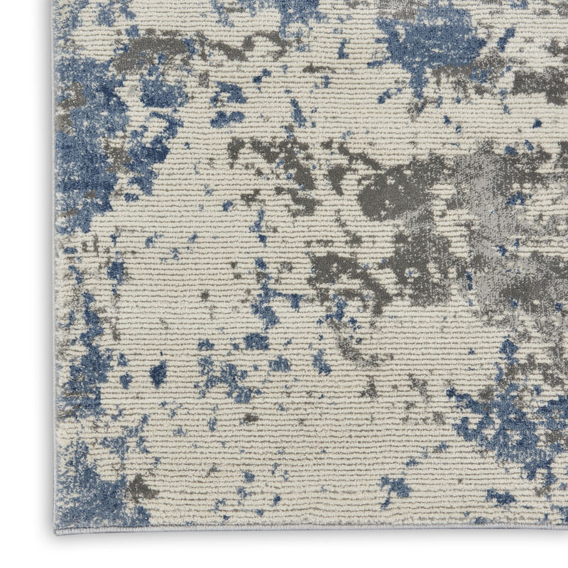Rustic Textures RUS08 Gray/Blue 2'2" x 7'6" Rug image number 3