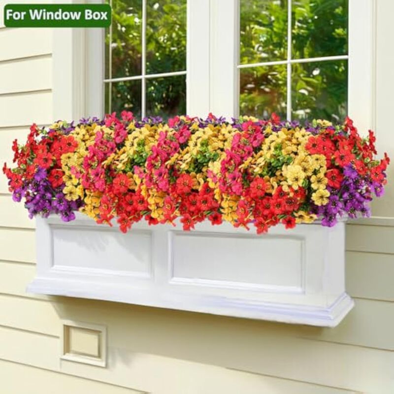 16 Bundle Artificial Outdoor Plants UV Resistant Window Box Decor image number 3
