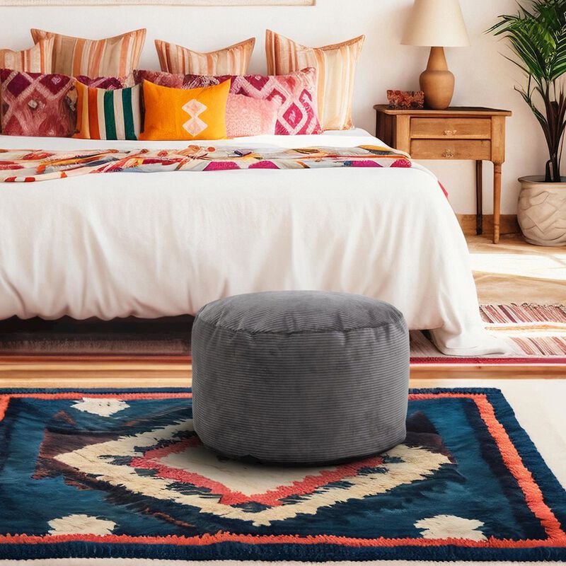 Howard Elliott Short Pouf Pana Charcoal image number 8