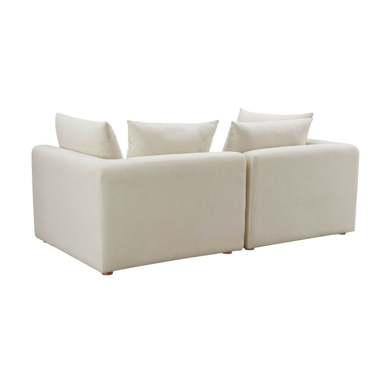 Hangover Linen Cream Loveseat
