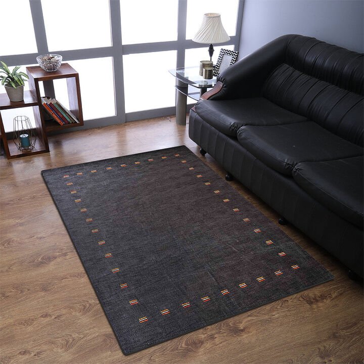 RUGSOTIC CARPETS HAND KNOTTED LOOM WOOL ECO-FRIENDLY AREA RUGS  - Rectangle, Contemporary Modern Design, High Pile Thick Handmade Anti Skid Rugs for Living Room (L00104)