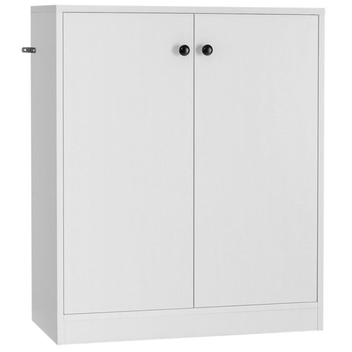 Hivvago 2 Door Storage Base Cabinet with 3-Tier Shelf-White