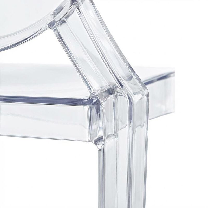 Acrylic Dining Armchair with Armrest and Stackable Design image number 4