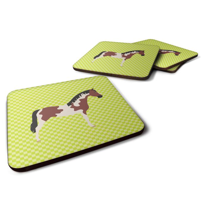 Caroline's Treasures Pinto Horse Green Decorative Coasters, 3.5, Multicolor