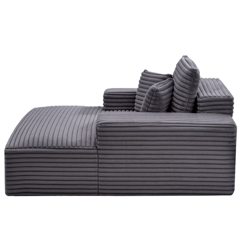 Boneless Chaise Lounge Chair, Oversized Upholstered Reading Sofa with Pillows image number 8