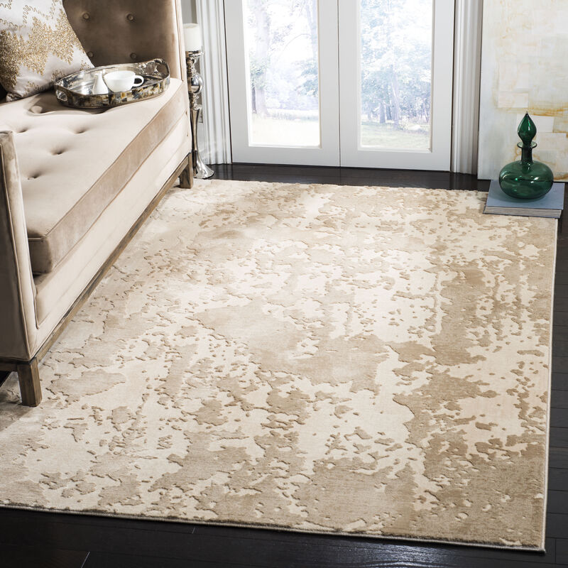 Vogue Machine Made Area Rug, Beige / Cream Contemporary Style