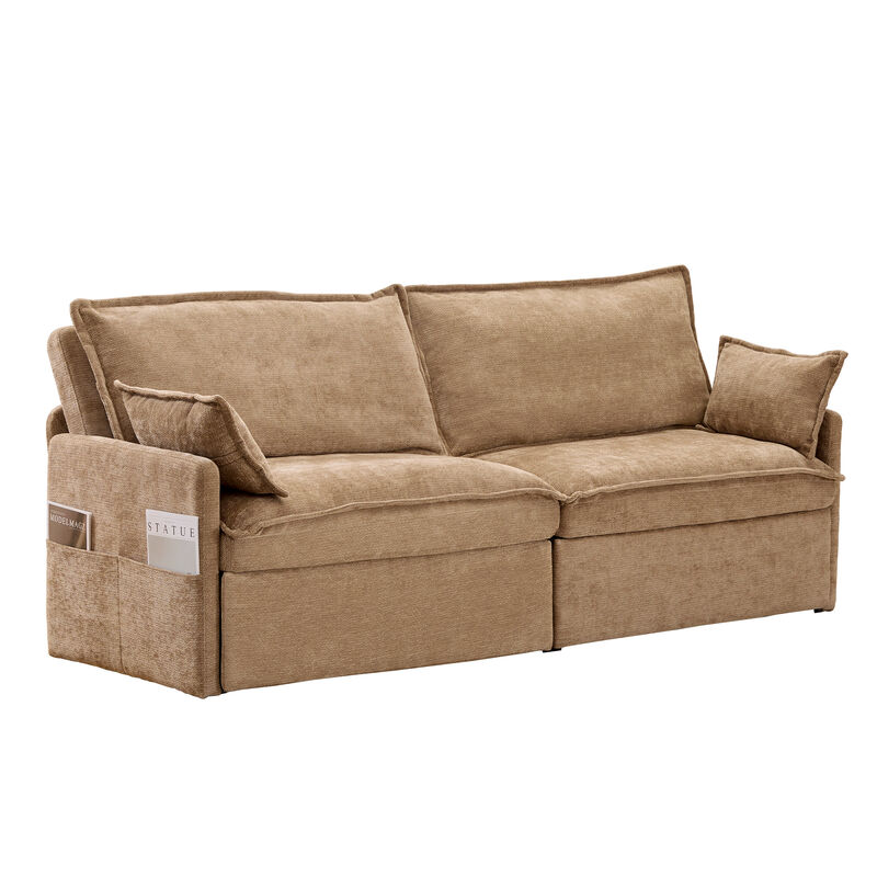 Whisen 73.6" Pull Out Sofa Bed, Convertible Sleeper Sofa Couch with Side Storage and USB/C-TYPE Charging image number 0