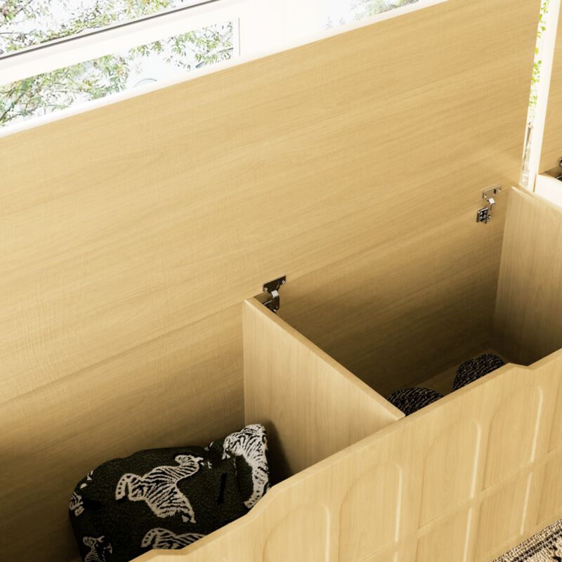 Crewis 3-Piece L-Shaped Wooden Storage Bench image number 3