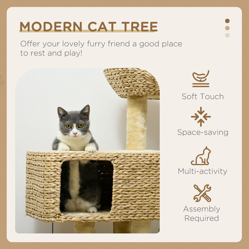 Cat Condo Tree with Multiple Platforms, Hideaways, and Hanging Toys for Cats