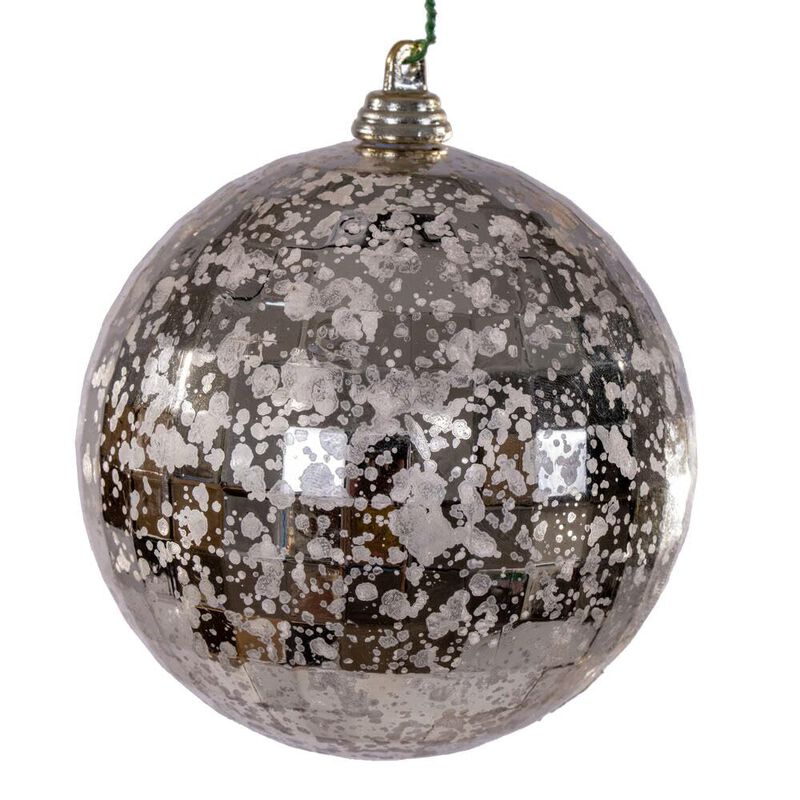 Vickerman 4" Oat Mirror Mercury Ornament. It Includes 6 Pieces per Bag. image number 0