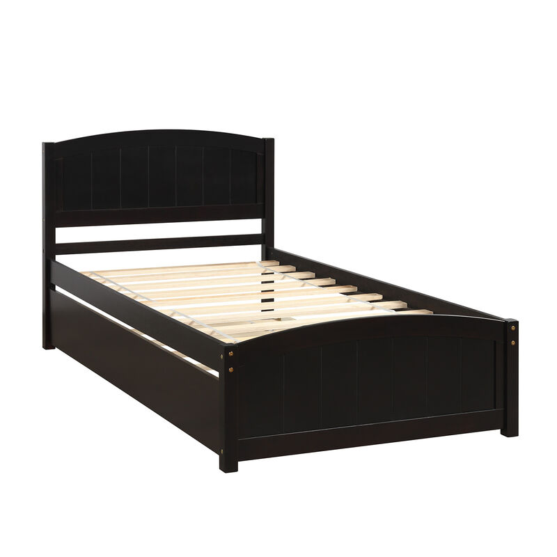 Twin size Platform Bed with Trundle