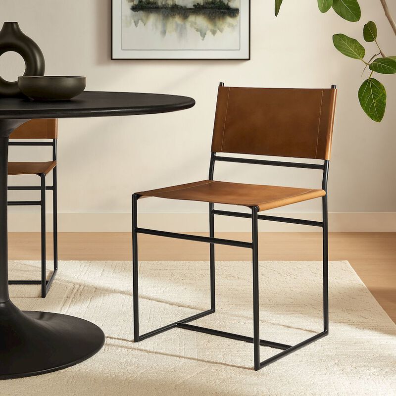 Thatcher Leather and Metal Dining Chair image number 7