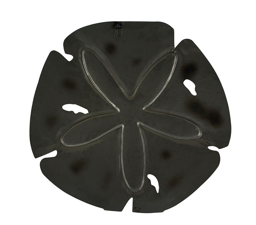 Sparkling Glossy Metal Sand Dollar Wall Sculpture 18 Inch
