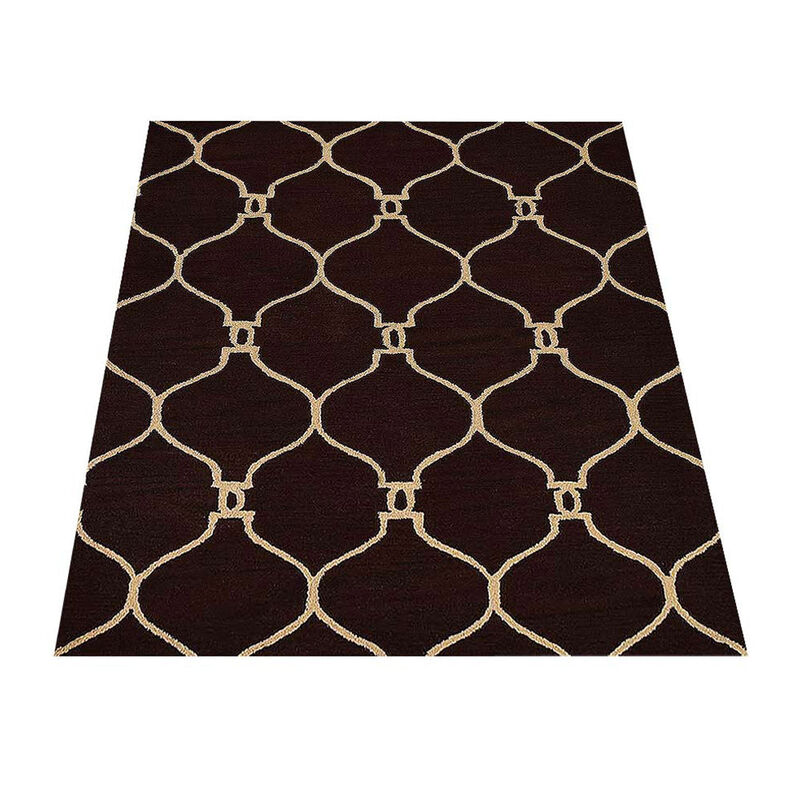RUGSOTIC CARPETS HAND TUFTED WOOL ECO-FRIENDLY AREA RUGS  - Rectangle Shape, Brown & Beige, Geometric Modern Design, High Pile Handmade Area Rugs for Living Room, Bed Room (K01004) image number 2