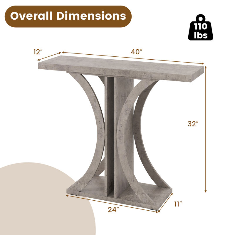 Entryway Rectangular Console Table with Modern Geometric Frame image number 2