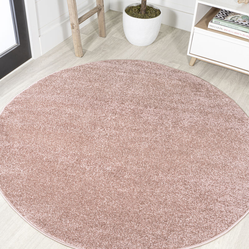 Haze Solid Low Pile Round Area Rug