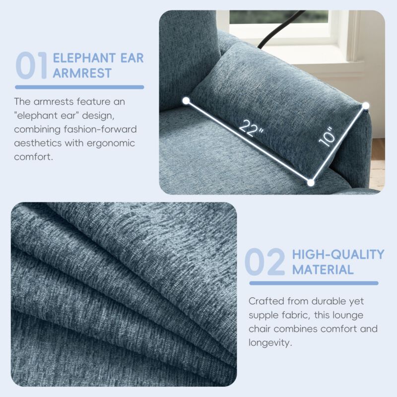 Kiple Modern Chenille Accent Chair & Ottoman Set image number 5