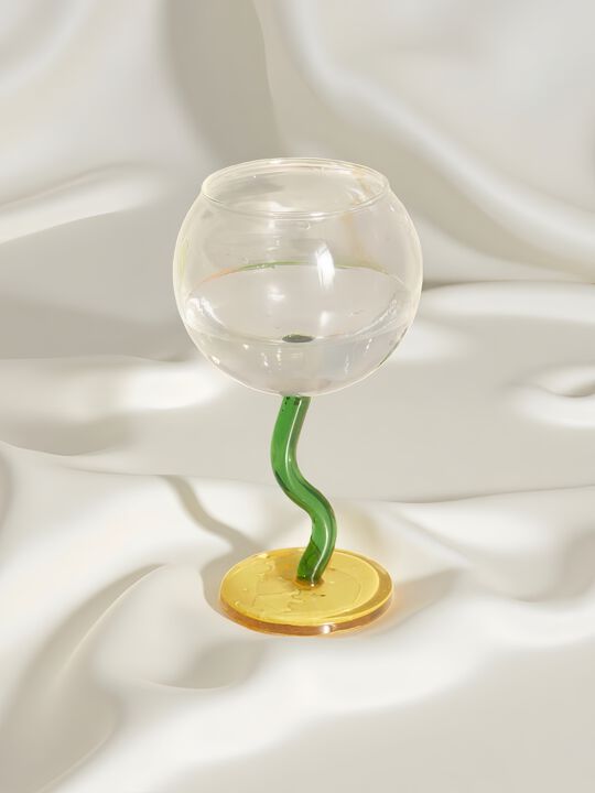 Handblown Bubble Wine Glass