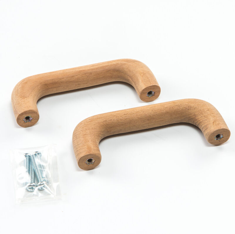 HomeRoots Set of Two Brown Wood C Shape Drawer Pull Knobs image number 2