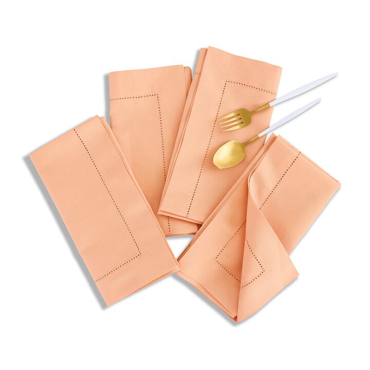 Cotton Linen Dinner Napkins - Cotton Linen Hemstitch