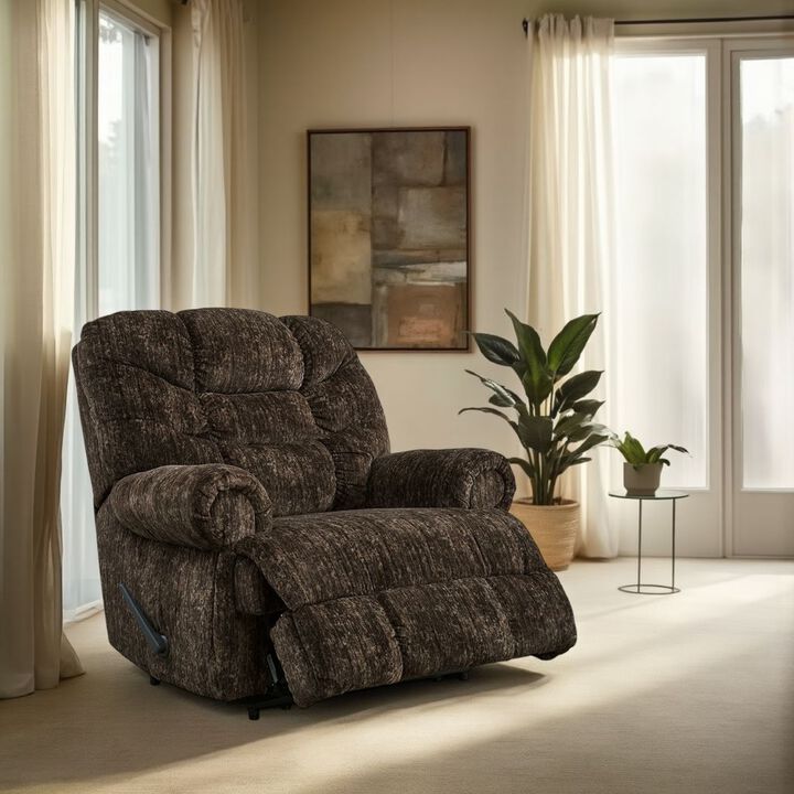 Mikey Manual Recliner Chair, Zero Wall, Dark Brown Polyester Velvet