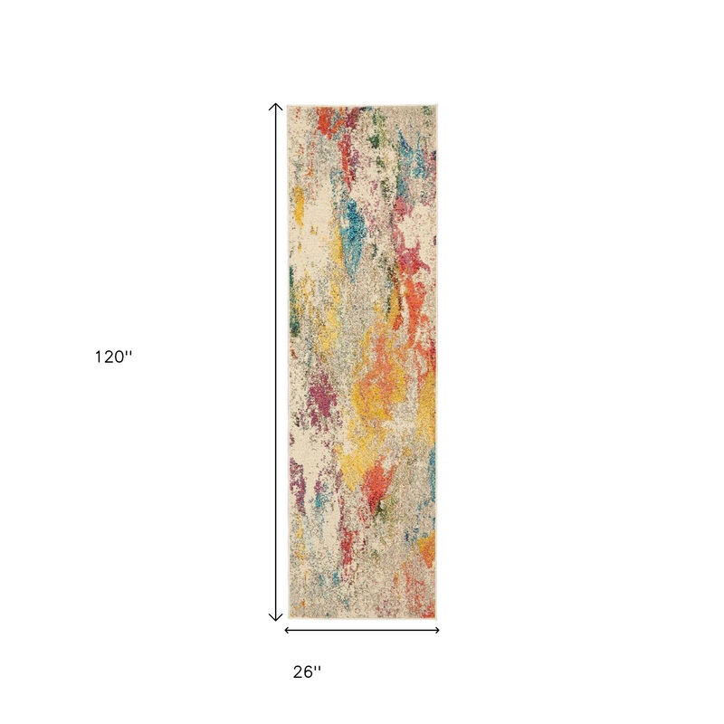 HomeRoots Abstract Runner Rug image number 3