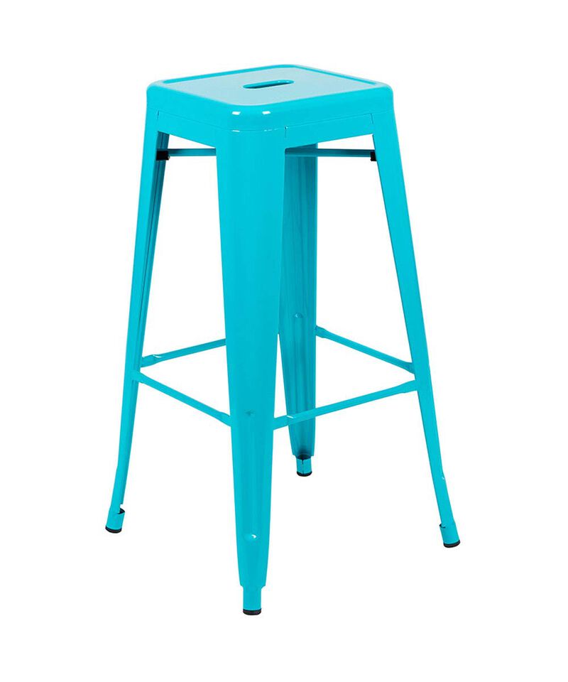 Flash Furniture Lily 30" High Metal Indoor Bar Stool in Teal - Stackable Set of 4
