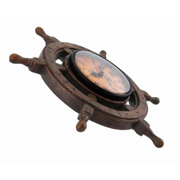 Master Of Destiny Ships Wheel Nautical Wall Clock 115 Inch