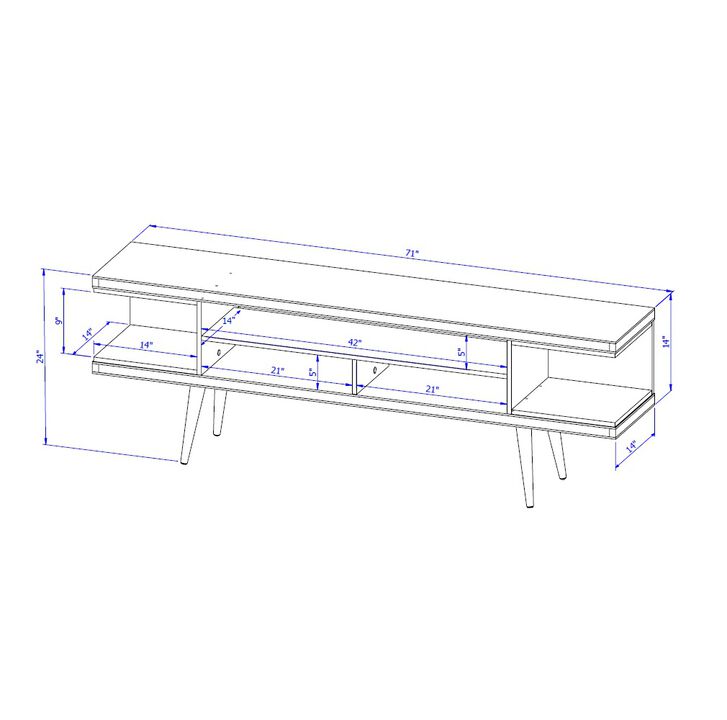 Utopia Large TV Stand in White and Brown