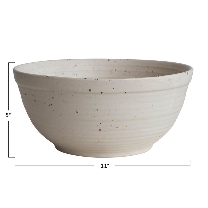 Farmhouse Stoneware Bowl, White Speckled Glaze