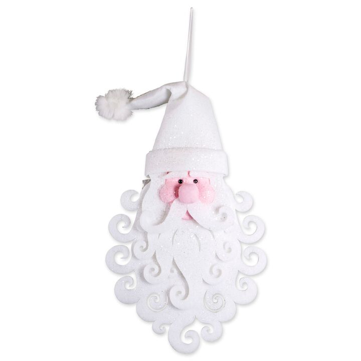 27.5" White and Pink Santa Hanging Christmas Ornament with Hat