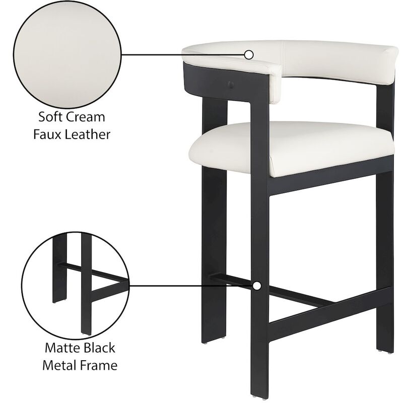 Meridian Furniture Romeo Vegan Leather Counter Stool, Set of 2