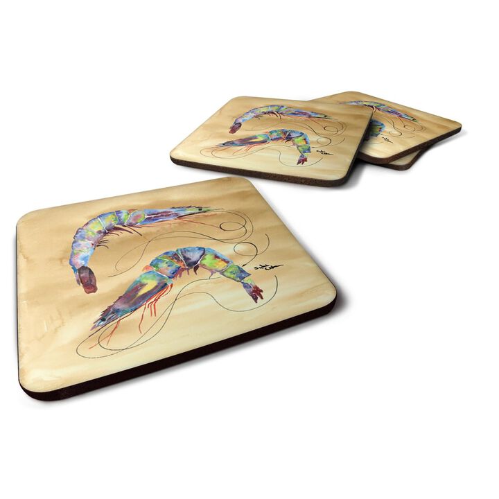 Caroline's Treasures 8158FC Shrimp Foam Coasters (Set of 4), 3.5 H x 3.5 W, Multicolor