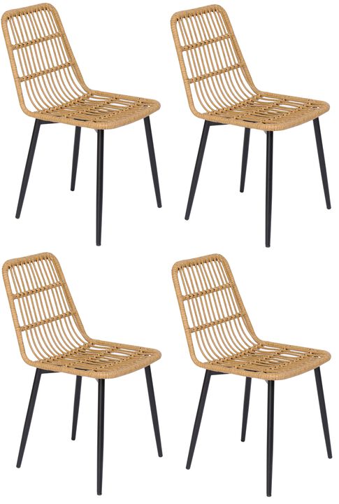 Set of 4 Chairs with Metal Legs