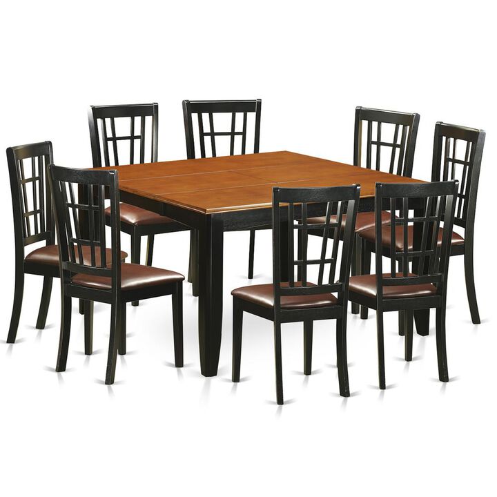 9 PC Dining room set-Dining Table and 8 Wooden Dining Chairs