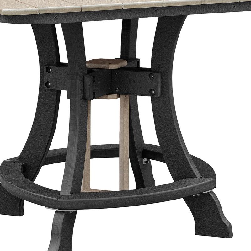 OS Home and Office Model 44S-C-WWBK Counter Height Square Table in Weatherwood with Black Base