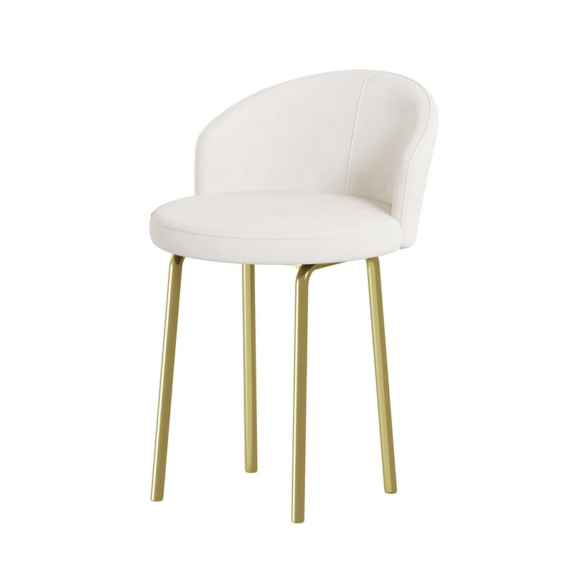 Merax Velvet Upholstered Vanity Set with Chair - Makeup Table with 5 Drawers & Marble-Top, Adjustable Left/Right Storage for Bedroom