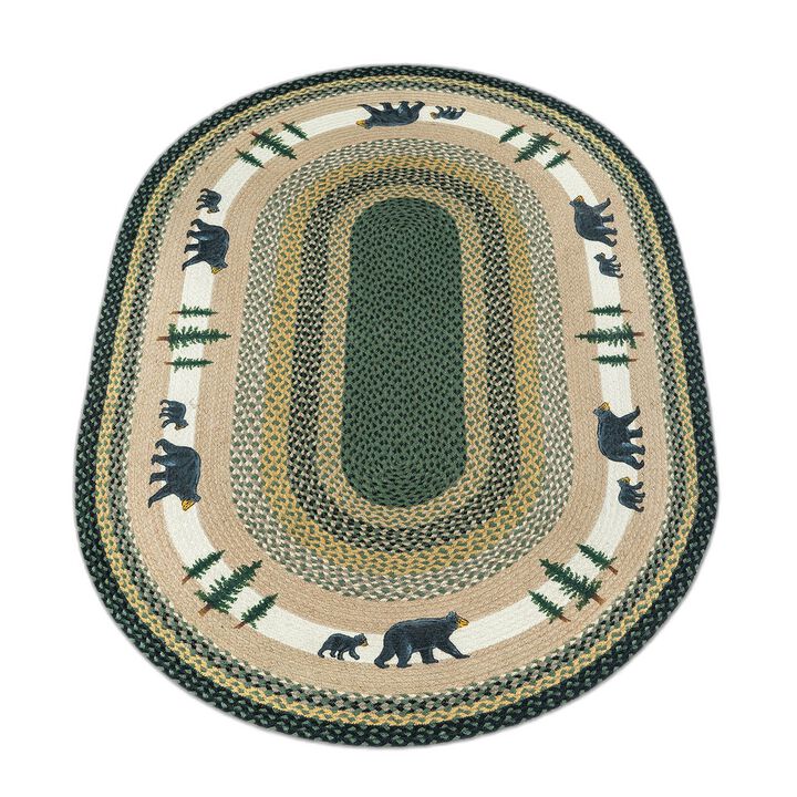 Earth Rugs Op-116 Bear Timbers Oval Patch 4' X 6'