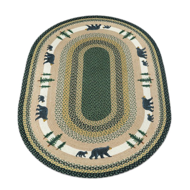 Earth Rugs Op-116 Bear Timbers Oval Patch 4' X 6' image number 0
