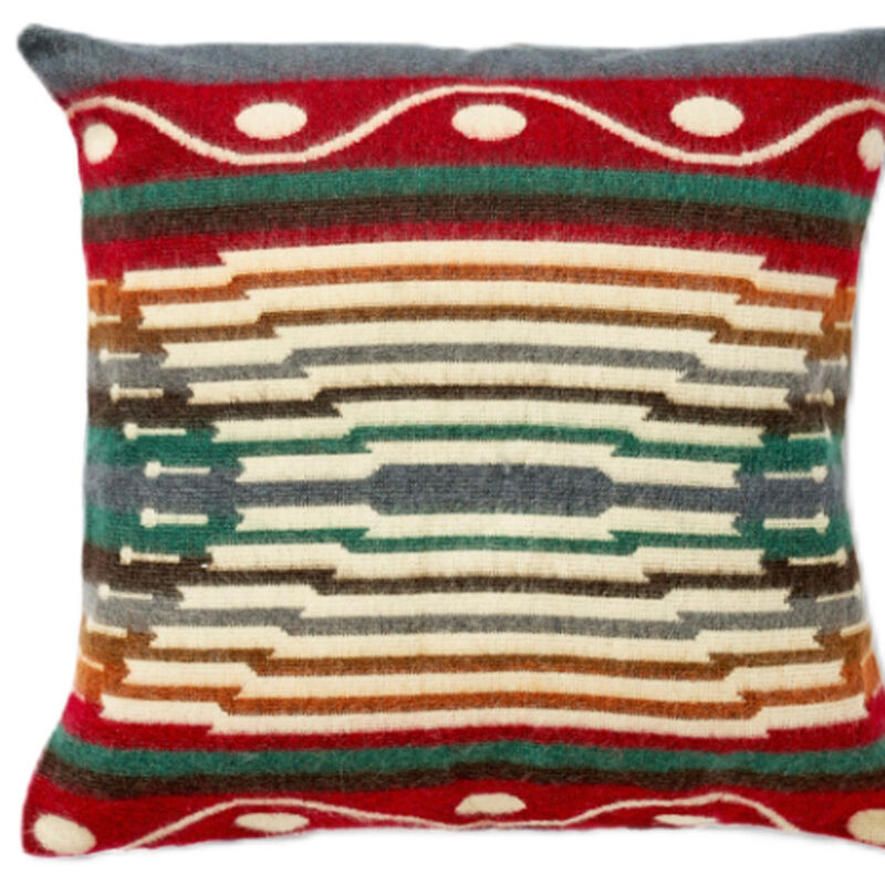 HomeRoots 16" Blue And Ivory Southwestern Throw Pillow Cover image number 3