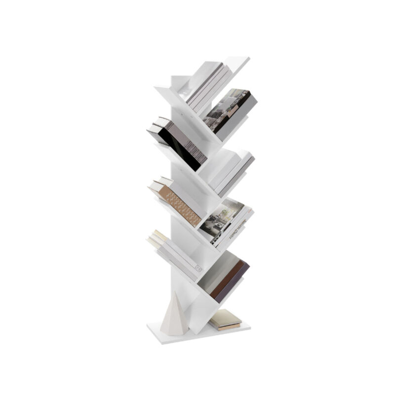 9-Tier Vertical Tree Bookcase – Space-Saving Freestanding Bookshelf for Bedroom, Study or Reading Nook