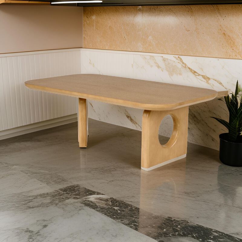 Noe Ohan 50 Inch Coffee Table, Rectangular, Light Brown Solid Rubberwood