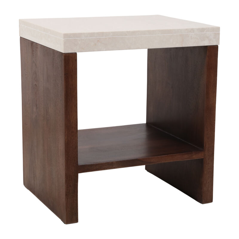 Marble Top Side Table with Shelf image number 2