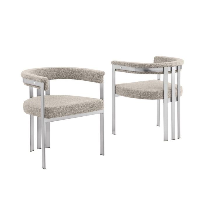 Best Quality Furniture Glam Gatsby Gray Side Chairs- Set Of 2